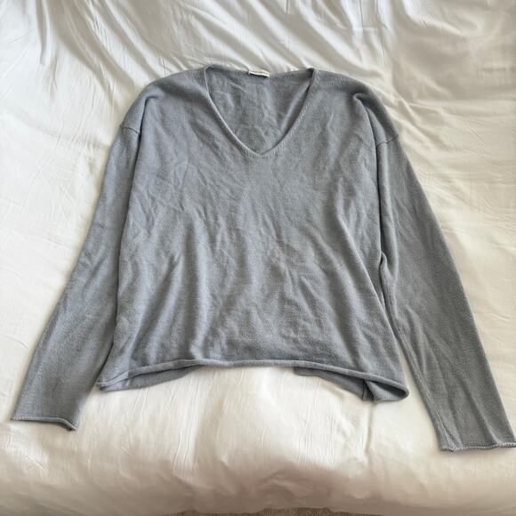 Mansur Gavriel Gray V-Neck Sweater Men’s Size L - Picture 1 of 6